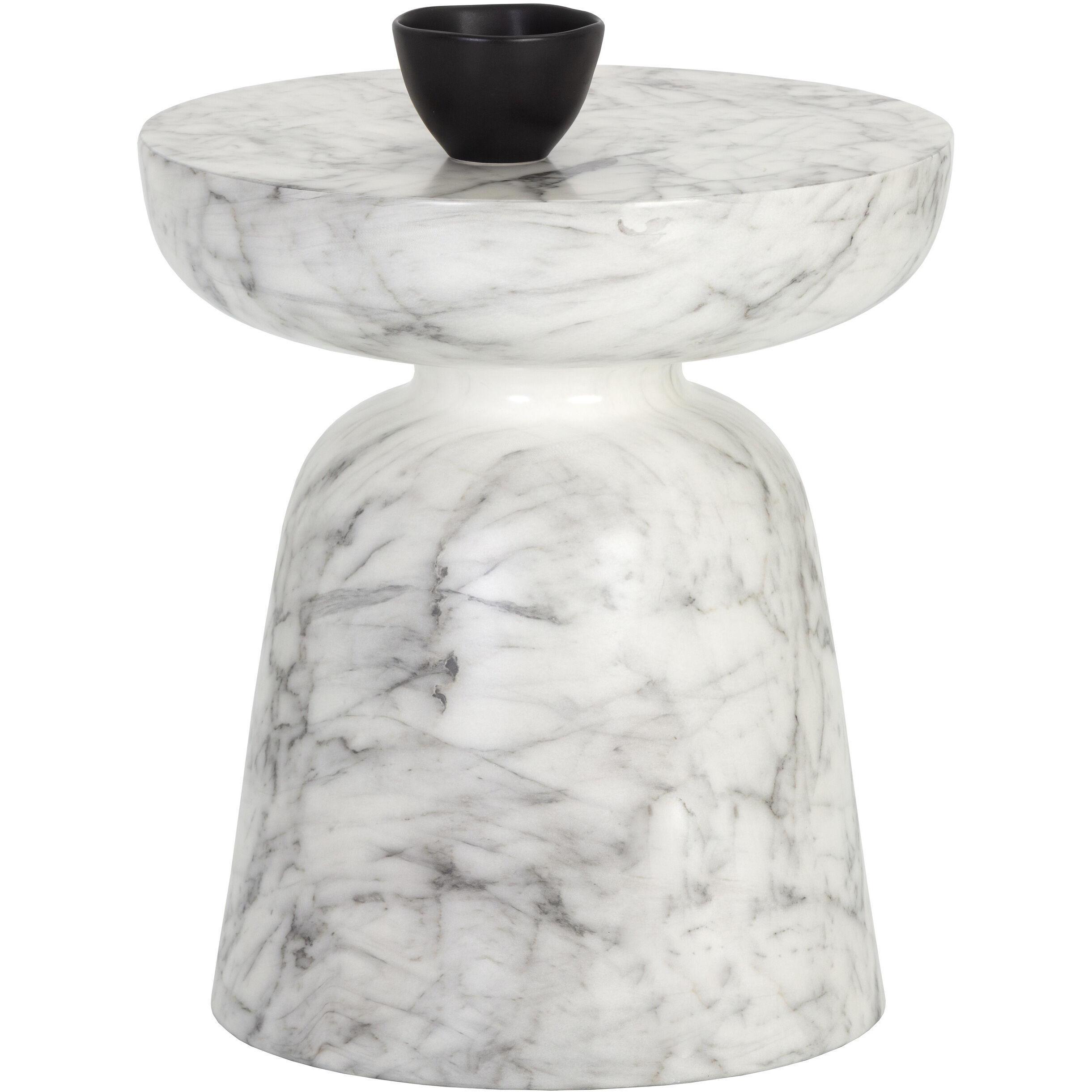 Lucida 20 X 18 inch Marble Look / White Outdoor End Table